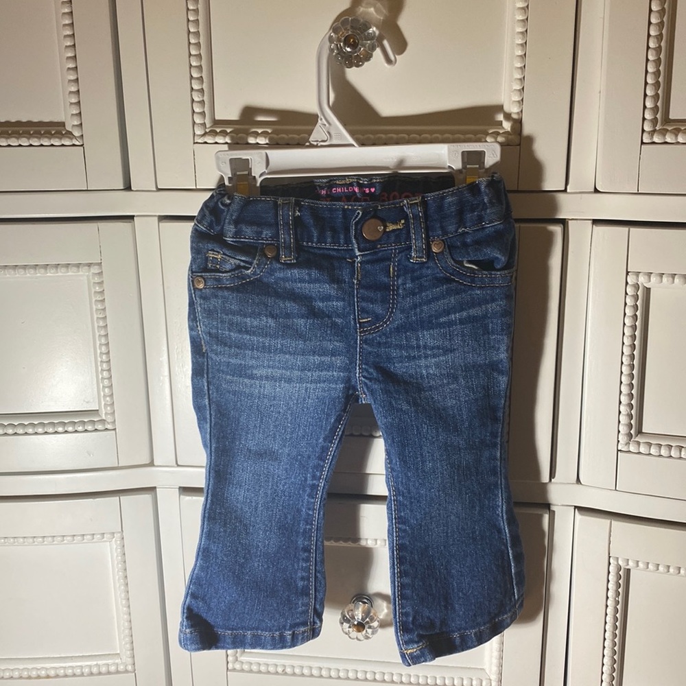6-9 month bootcut denim jeans. Gently used